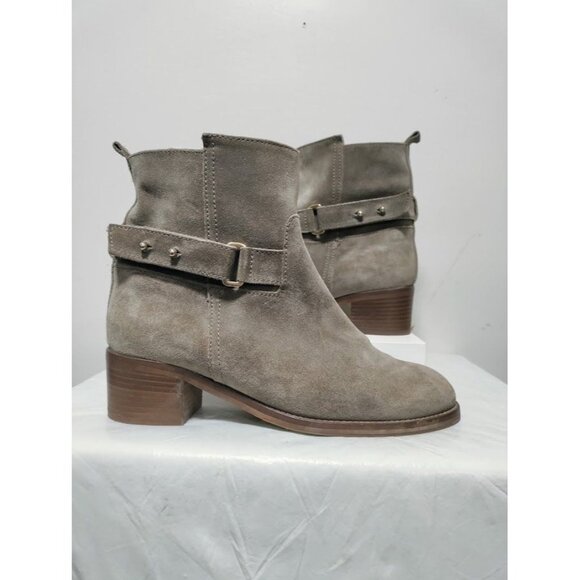 J.Crew Round Toe Parker Shearling Suede Leather Ankle Boots Brown Women's Size 7 - Picture 3 of 10